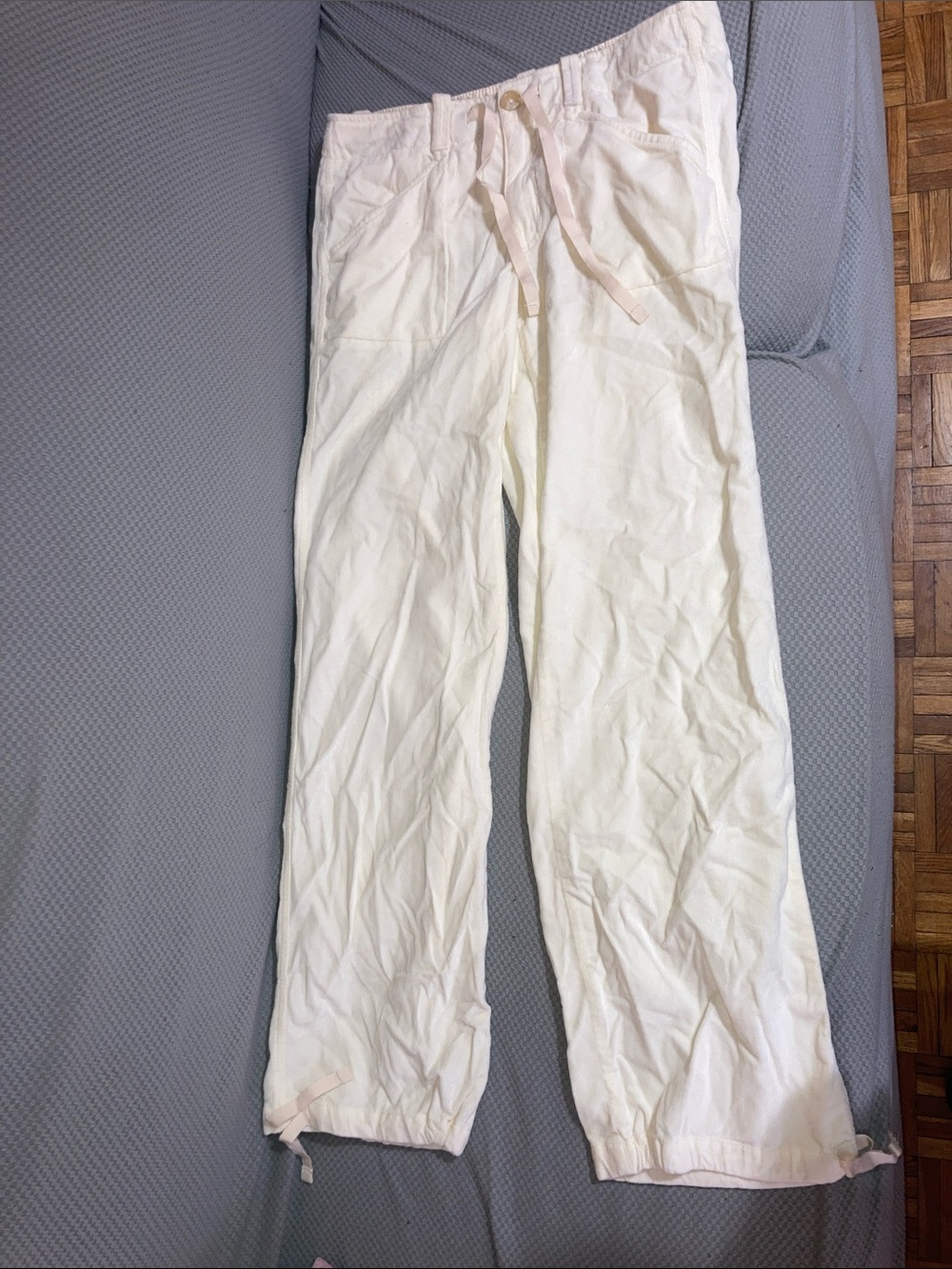 GAP Light Cream pants with Subtle Embroidery